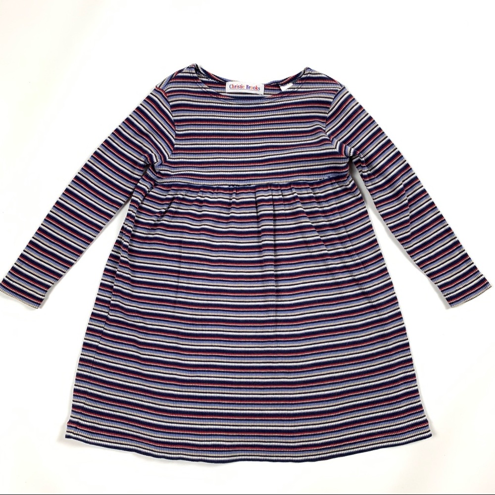 Christie Brooks Girls Multicolor Stripe Dress S(4)